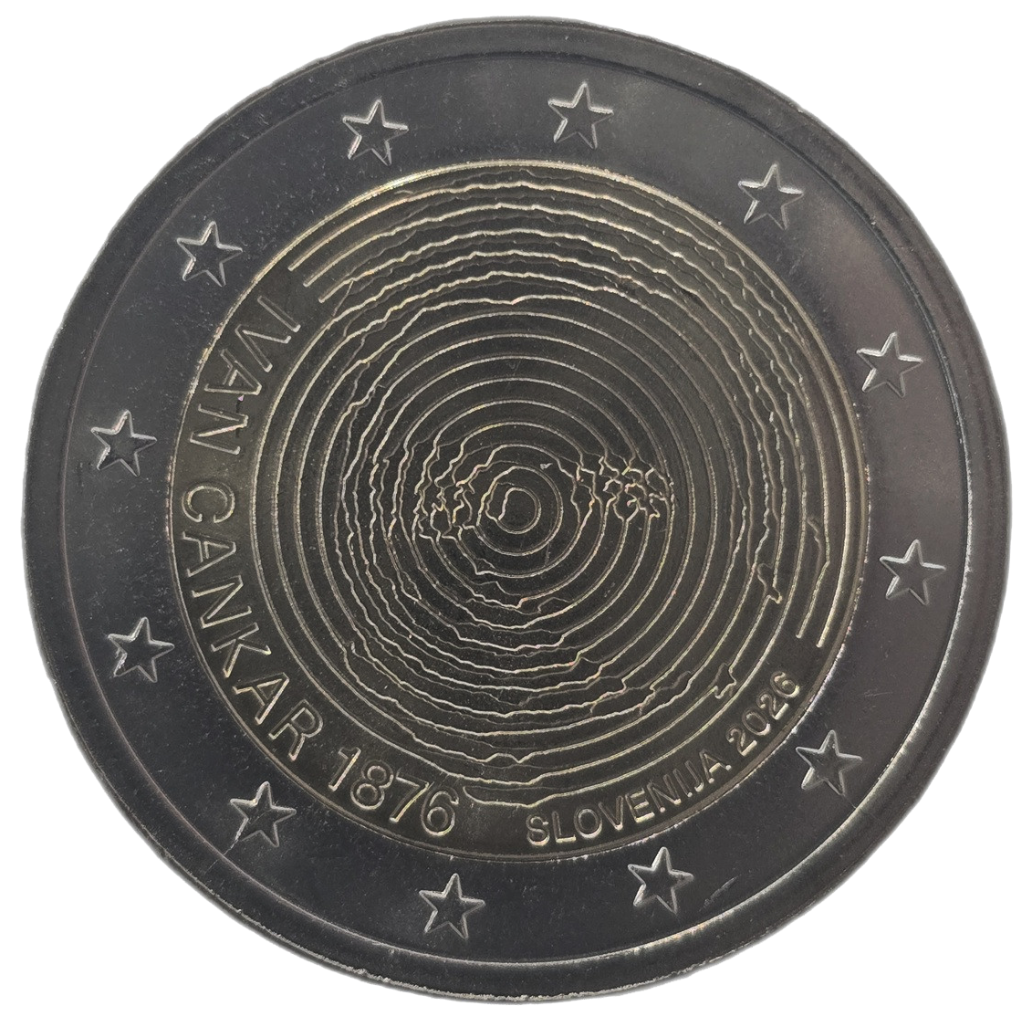 2 euros conmemorativa 150 aniversario del nacimiento de Ivan Cankar